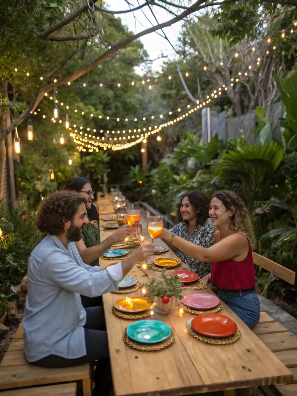 A vibrant image of people enjoying food and drinks at a festival organized by COMITE FETES ET LOISIRS, emphasizing the social aspect of the events.